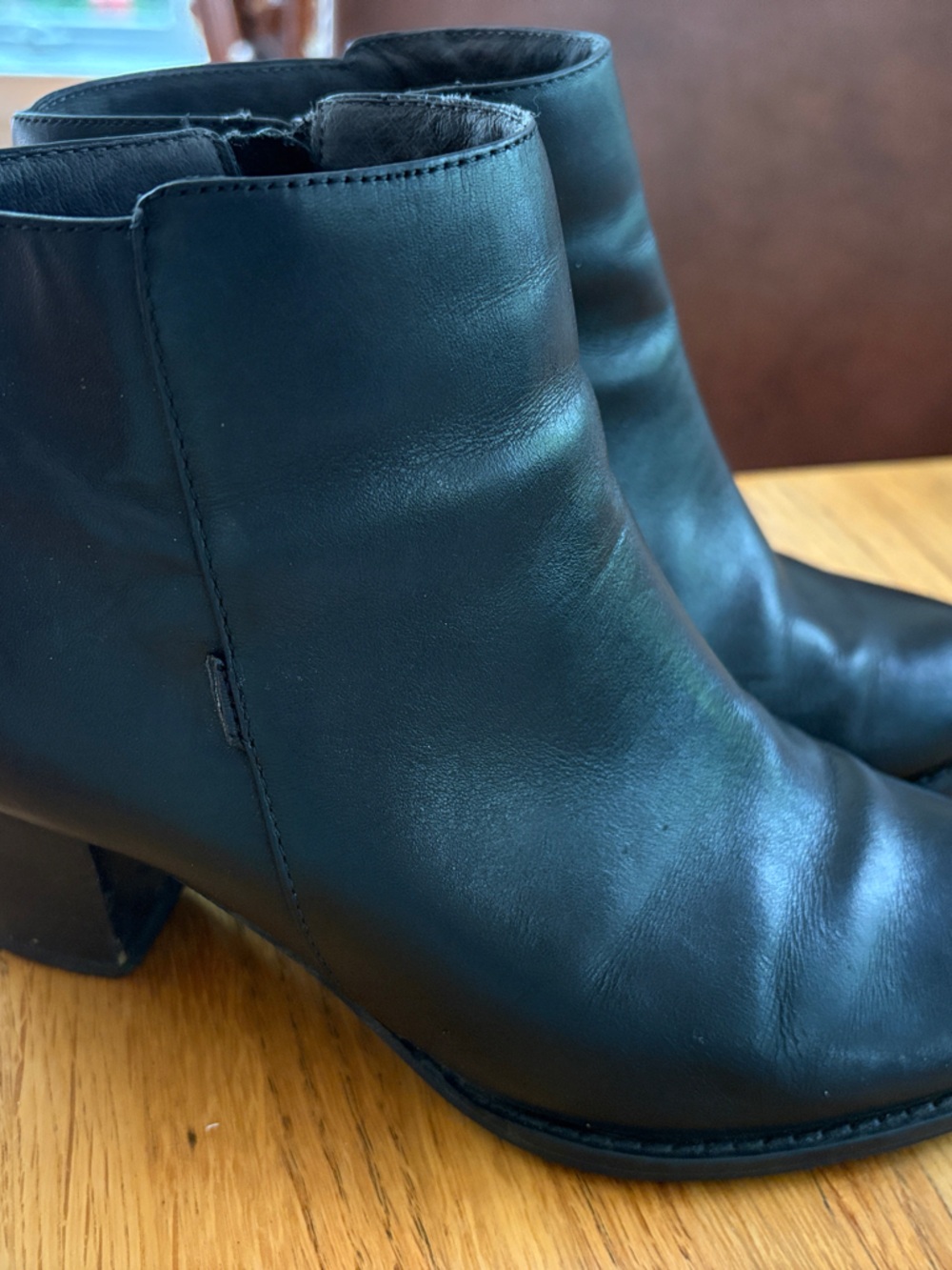 Black Leather Ankle Boots